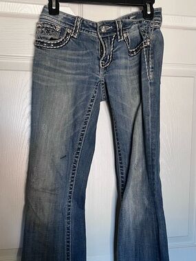 Miss Me Blue Embellished Flare Jeans